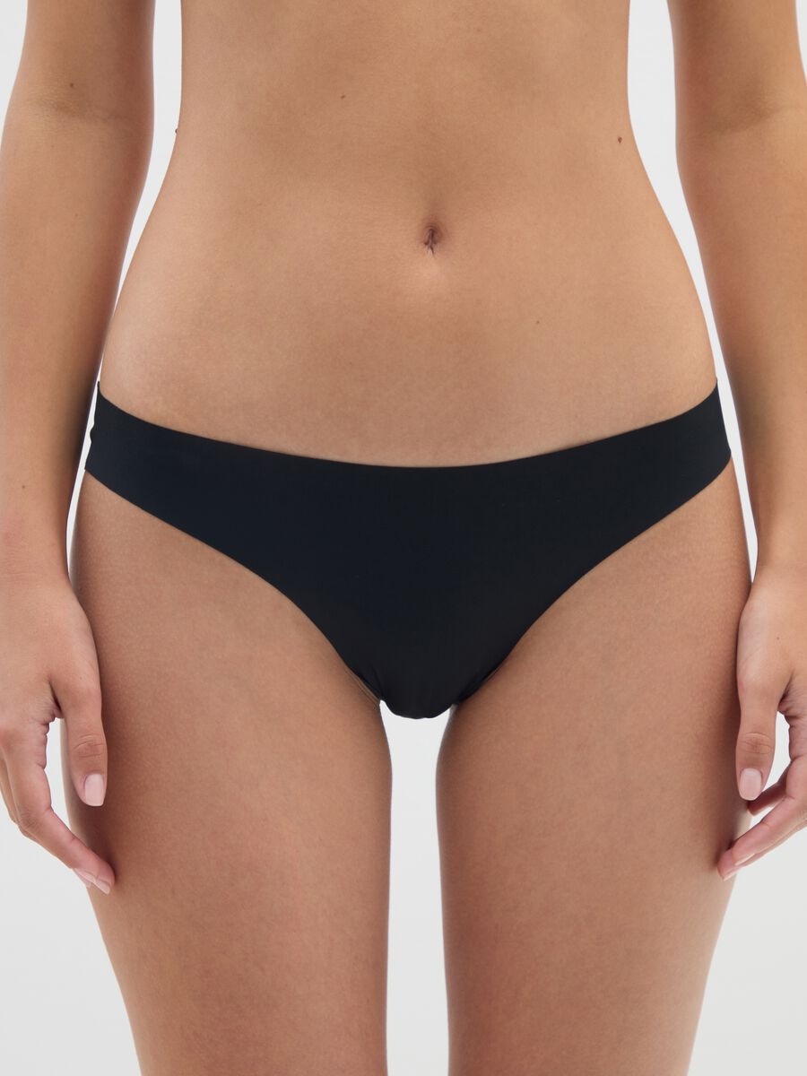 Black stretch fabric briefs_1