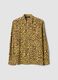 Yellow pure viscose animal-print shirt, regular fit_4