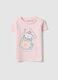 Pink Stretch Cotton Kids' T-Shirt Regular Fit with Print_0