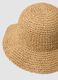 Beige paper fabric cloche hat_1