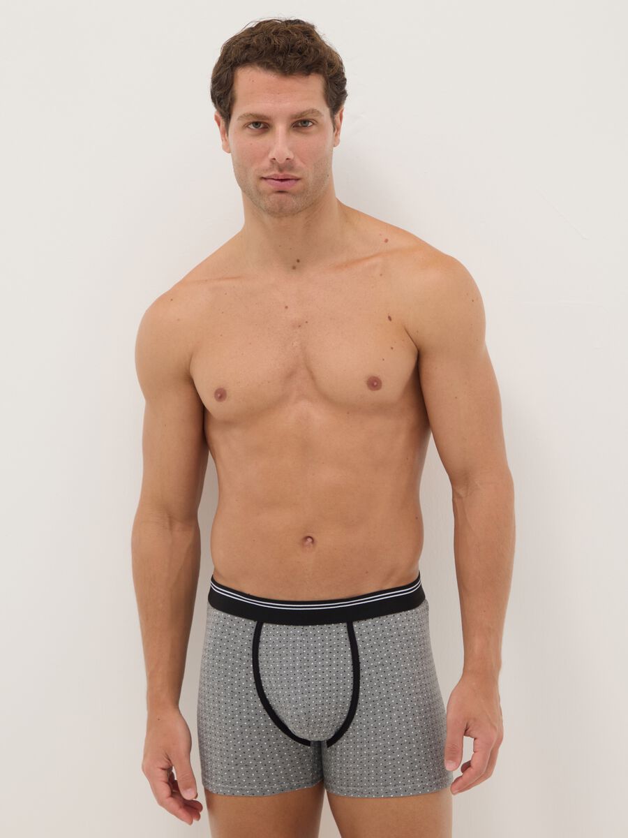 3-pack regular-fit multicolour checked midi boxer shorts in stretch organic cotton_0