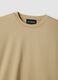 T-shirt a maniche corte beige in misto lyocell e cotone regular fit_5