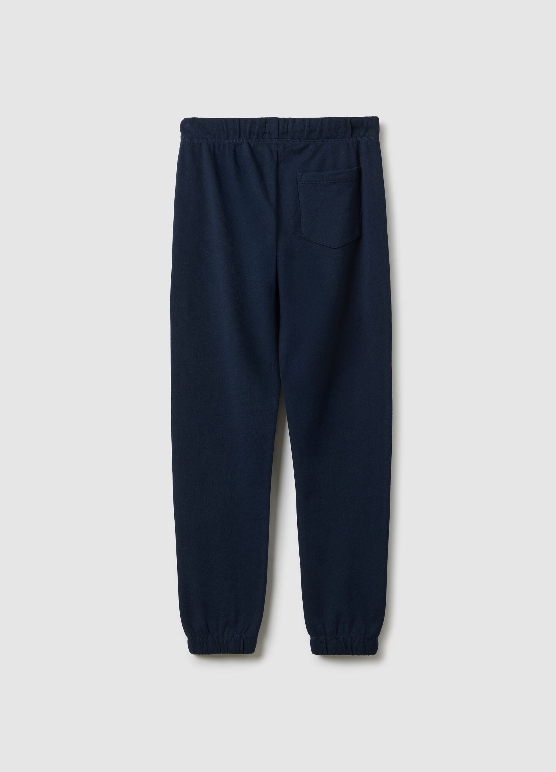 Boy's Blue Cotton Jogger Trousers Regular Fit