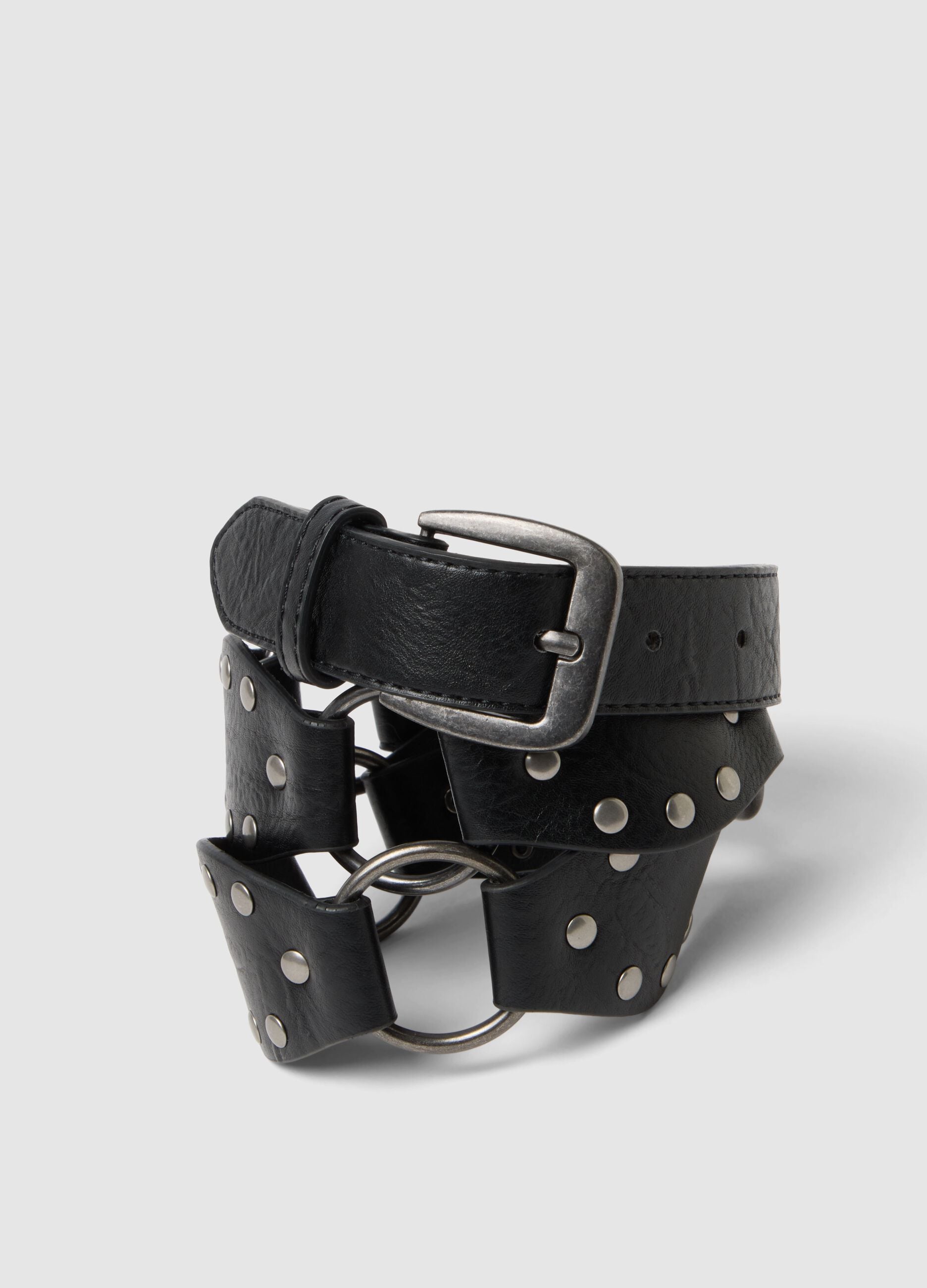 Black Belt with Metallic Details