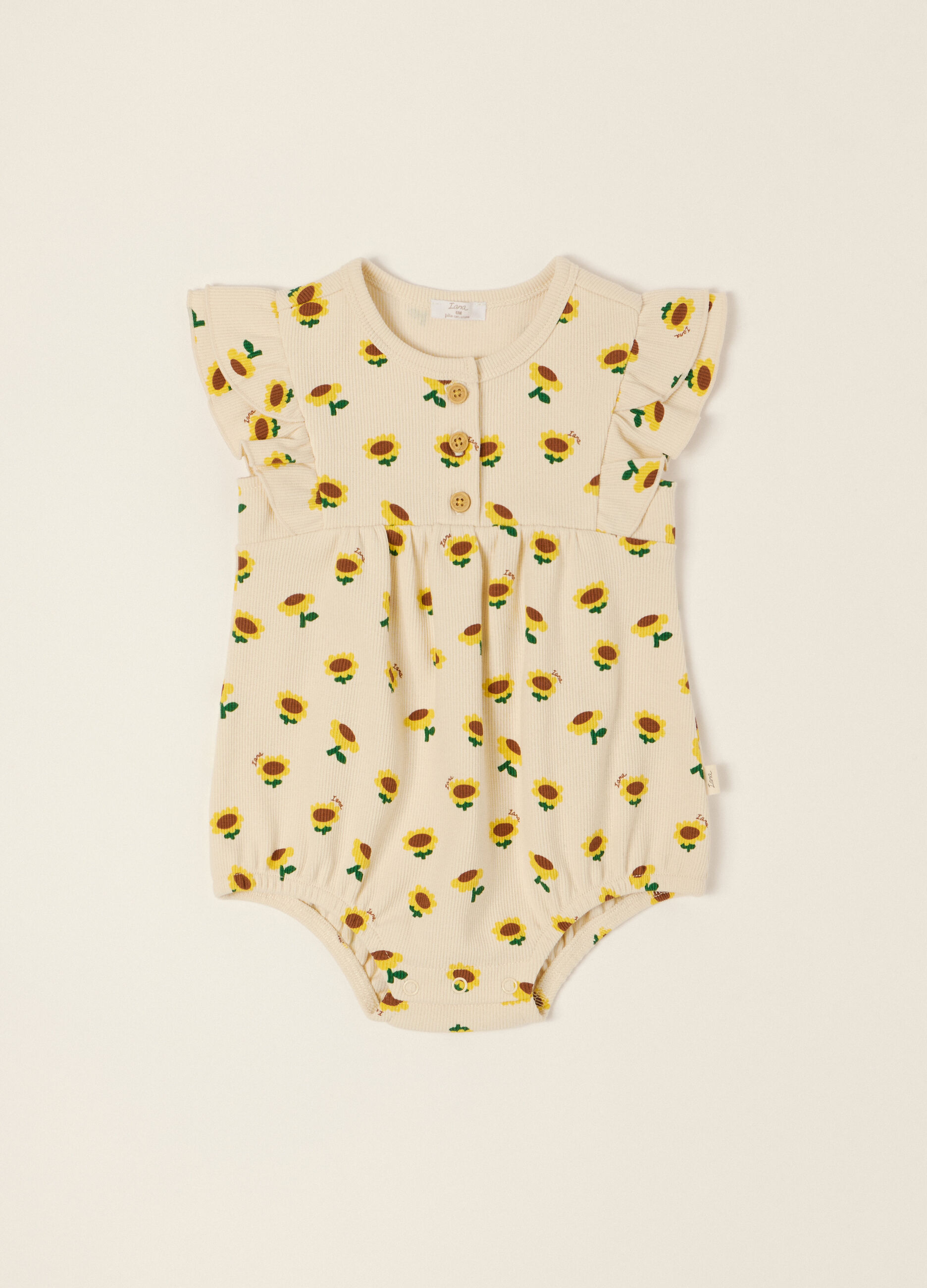 IANA baby girl stretch cotton rib romper