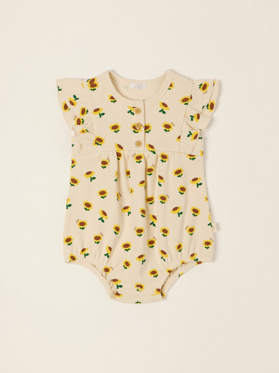 IANA baby girl stretch cotton rib romper_0