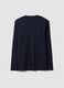 Blue long-sleeve crew-neck T-shirt in pure organic cotton_1