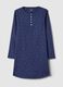 Blue pure cotton nightdress with hearts and serafina collar_4