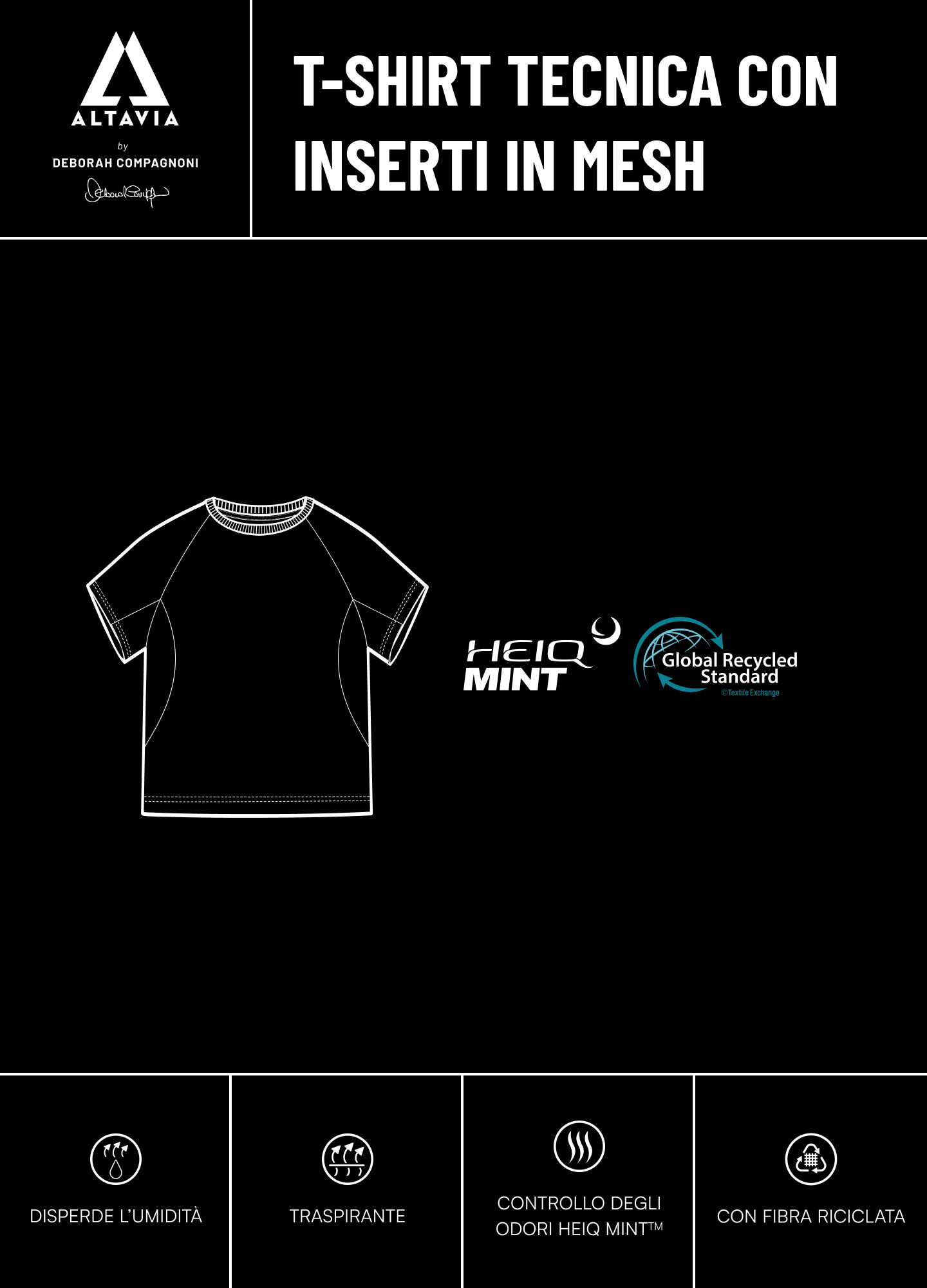 Technical T-shirt with mesh inserts ALTAVIA WITH DEBORAH COMPAGNONI