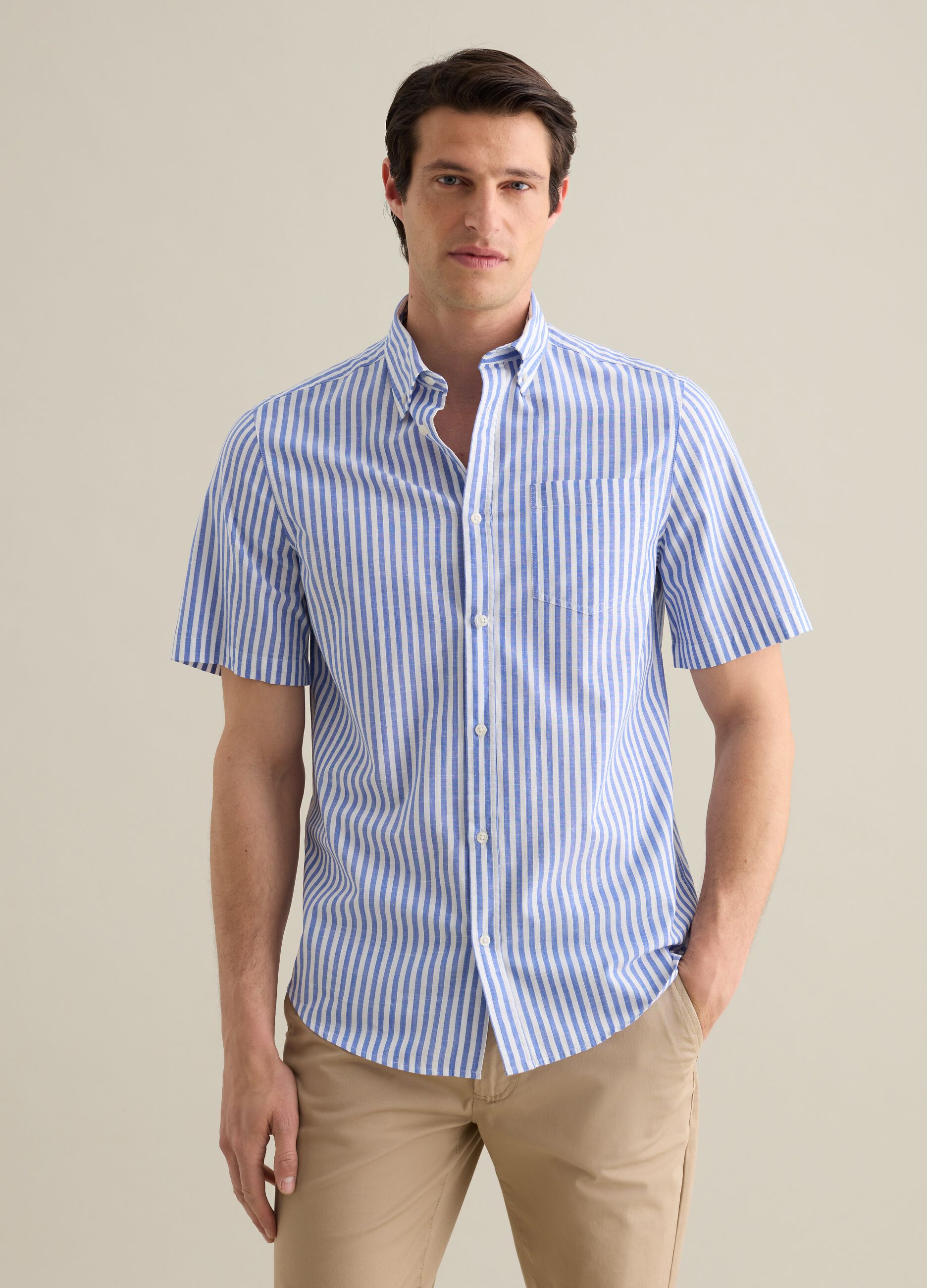 Men&rsquo;s multicoloured regular-fit T-shirt in 100% cotton with pocket