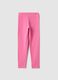 Girls' pink stretch cotton skinny leggings_1