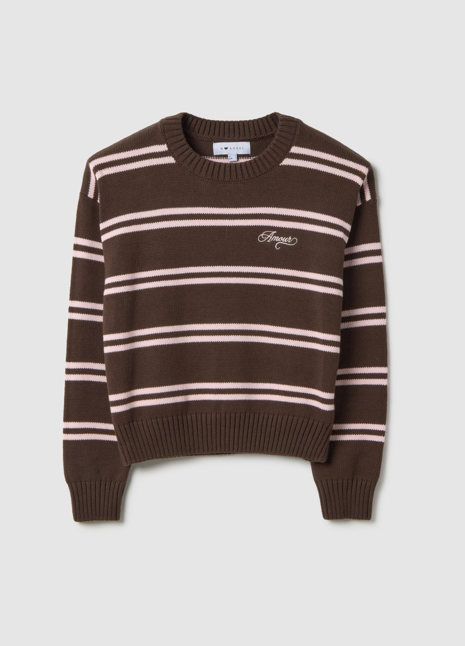 Multicolour striped cotton blend jumper, regular fit