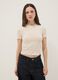 Beige slim fit stretch cotton t-shirt_2