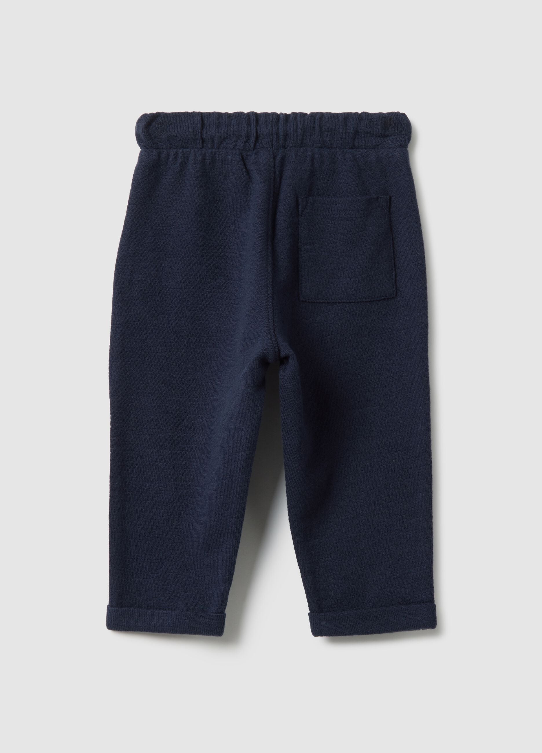 Pure cotton blue trousers for boys regular fit