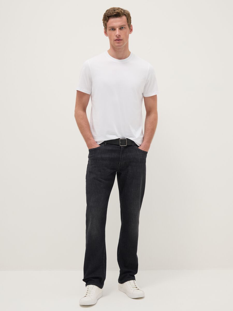 Black stretch cotton jeans comfort fit_0