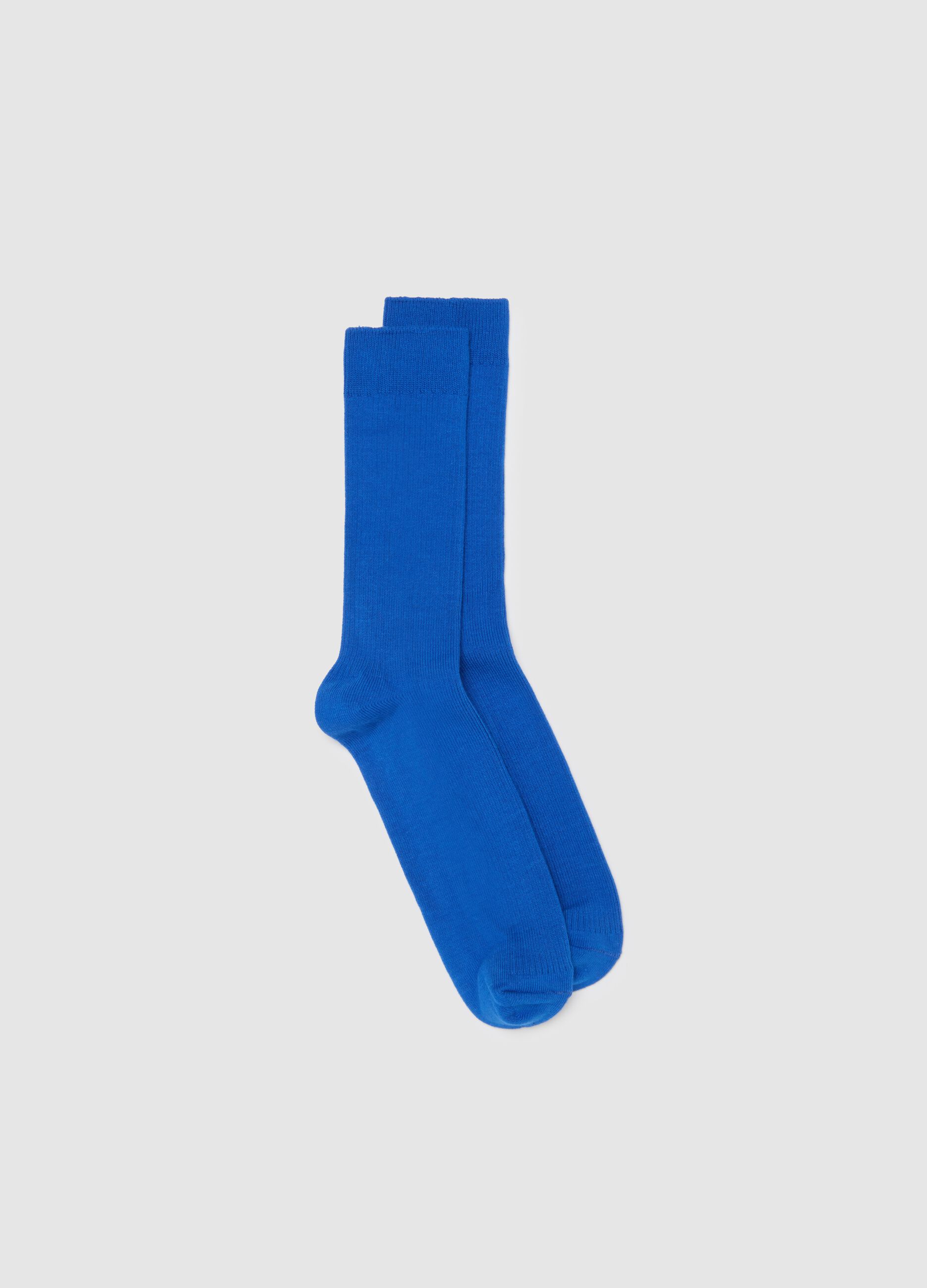 Blue midi cotton blend socks