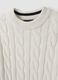 White pure cotton cable-knit oversized jumper for boys_5