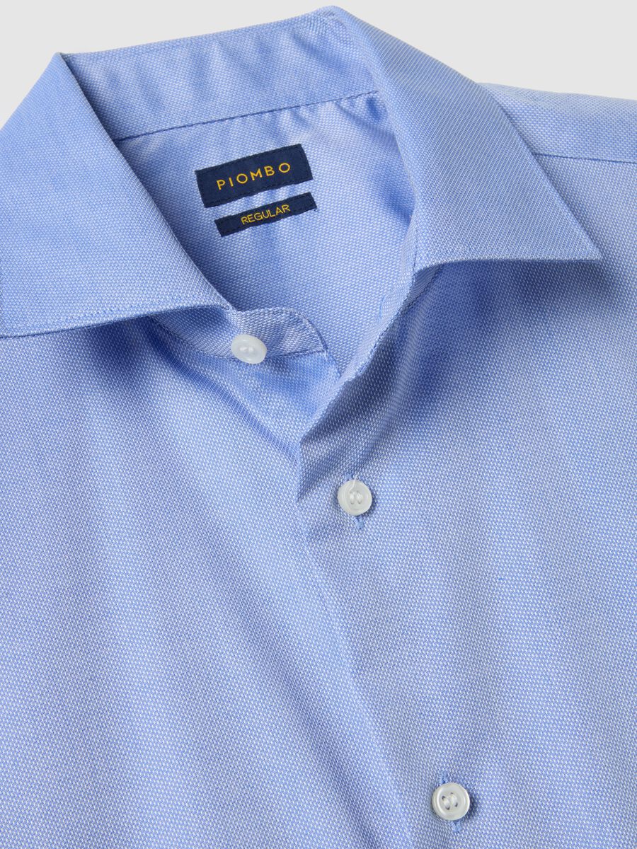 Camicia in puro cotone azzurra regular fit_5