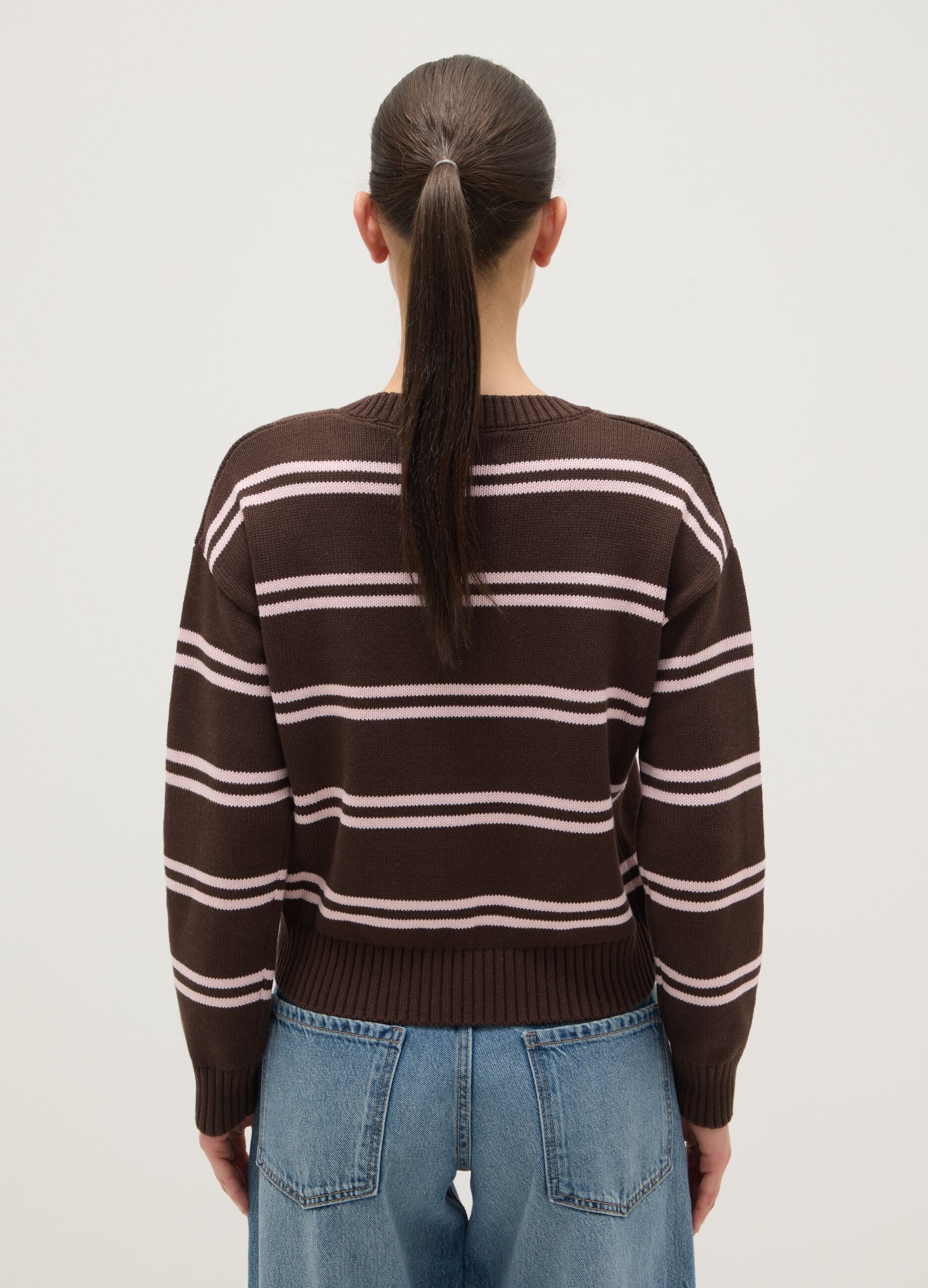 Multicolour striped cotton blend jumper, regular fit