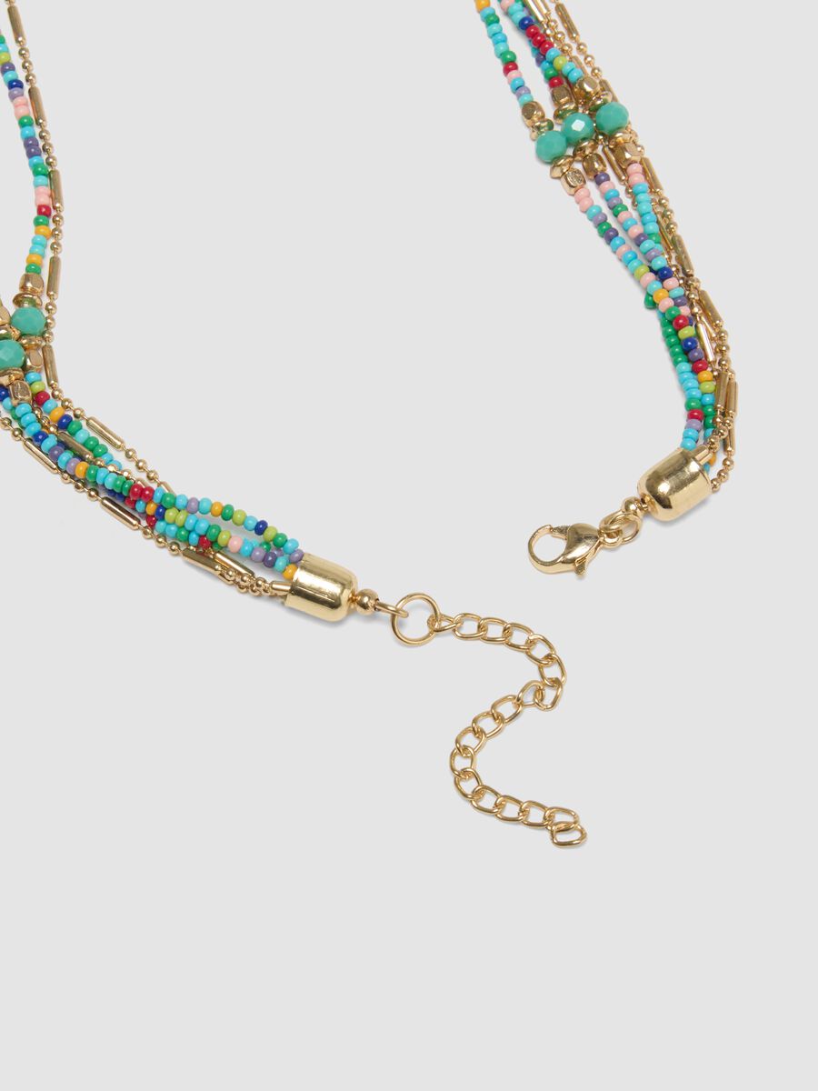 Multicolour necklace with light-blue tassels_2