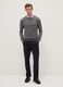 Black slim fit stretch cotton cargo trousers_0