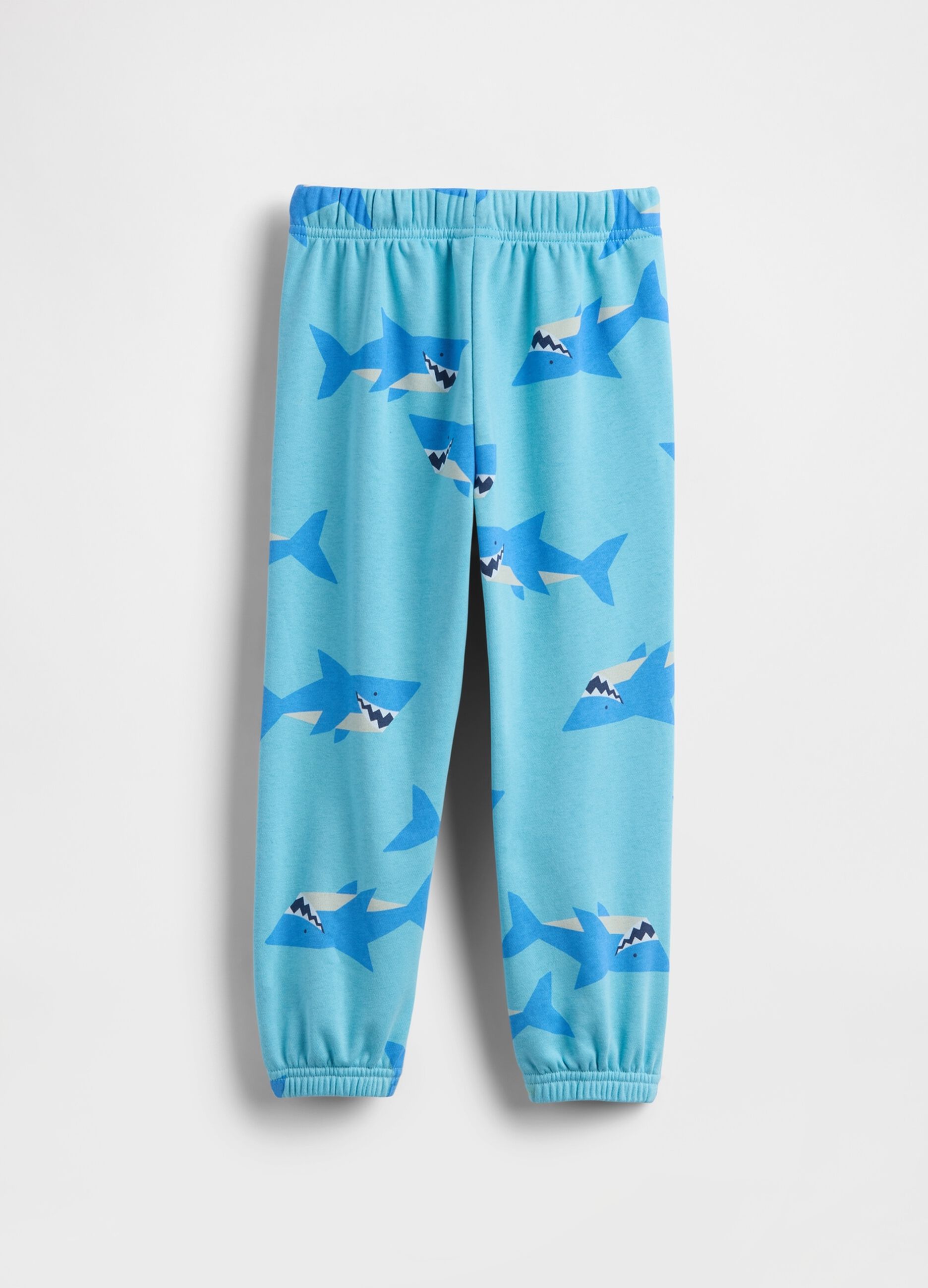 Cotton-blend joggers with shark print