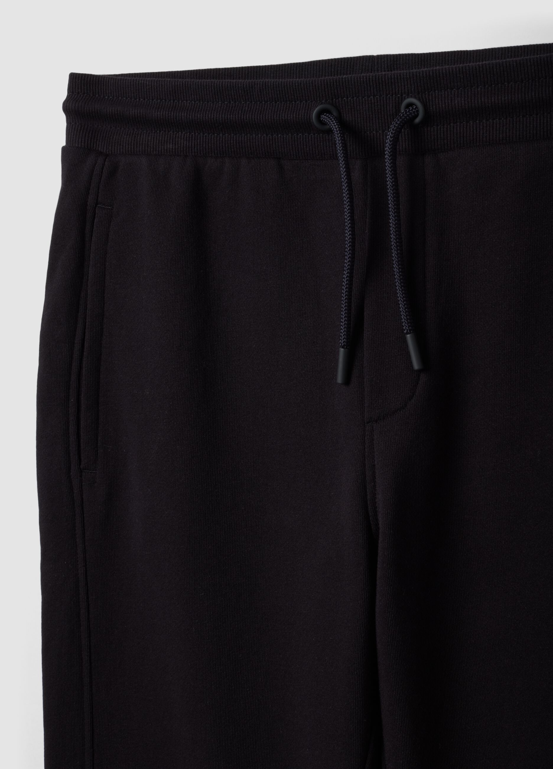 Black organic cotton jogger trousers