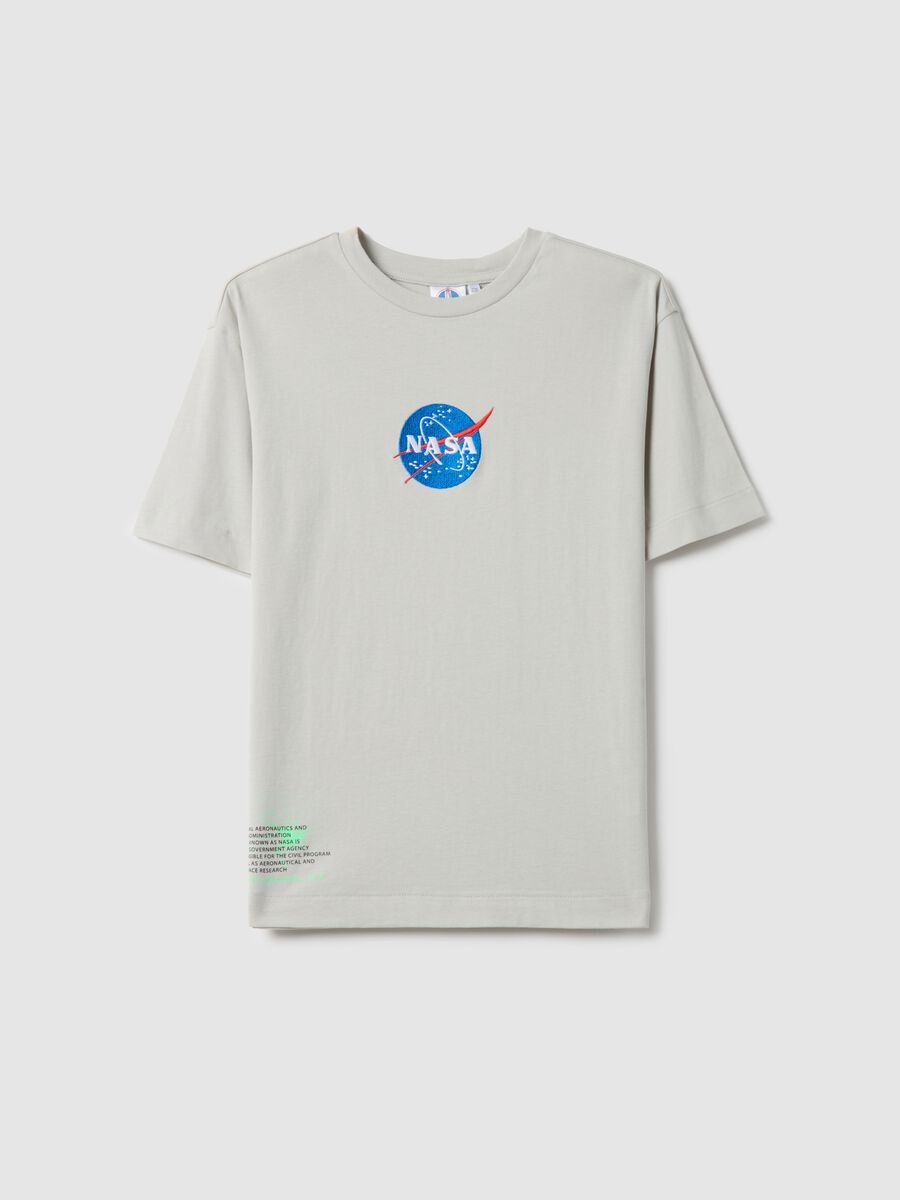 Grey pure cotton oversized boys' t-shirt with logo_3