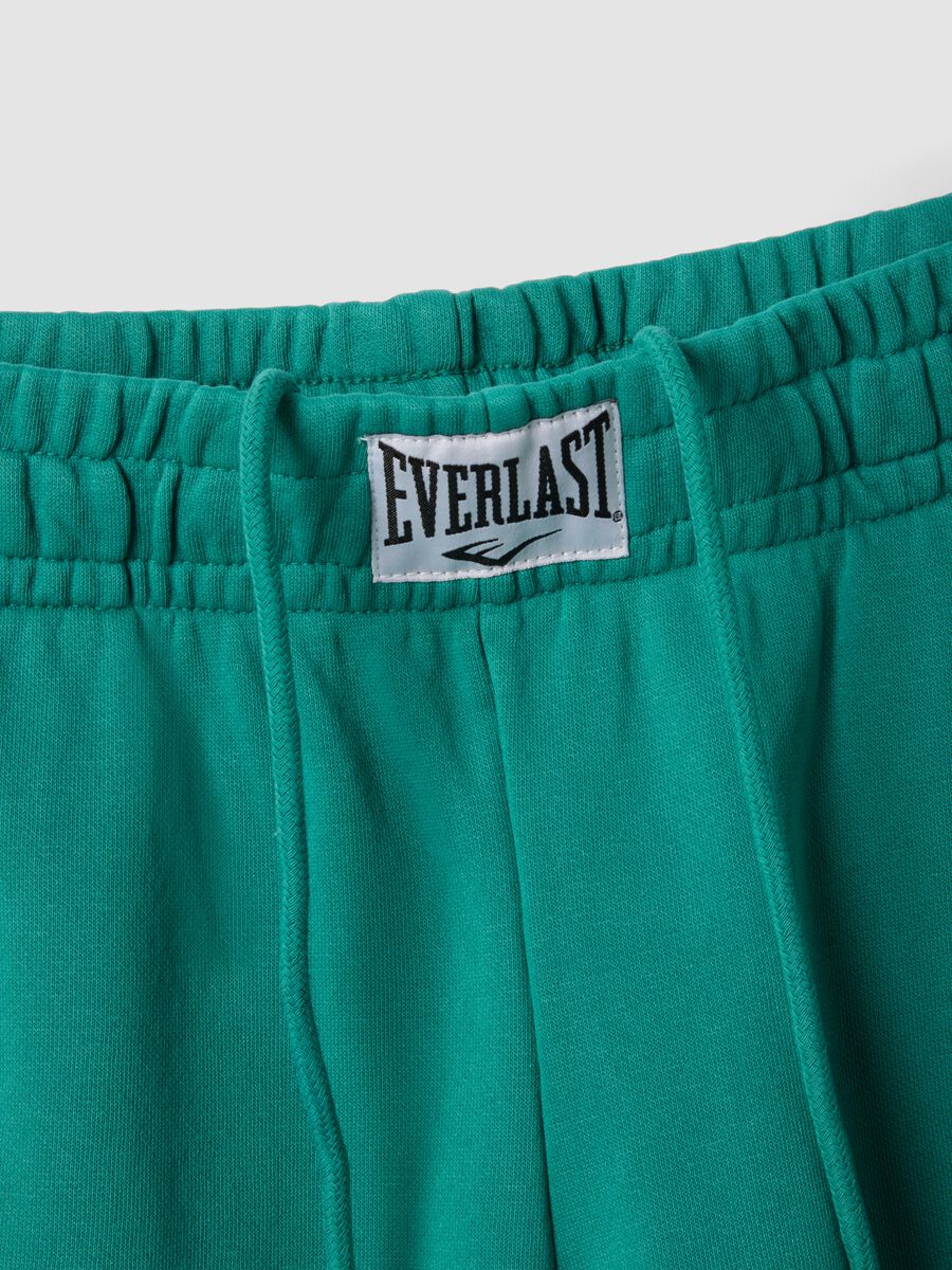 Green Regular Fit Cotton Blend Shorts with Everlast Logo_5