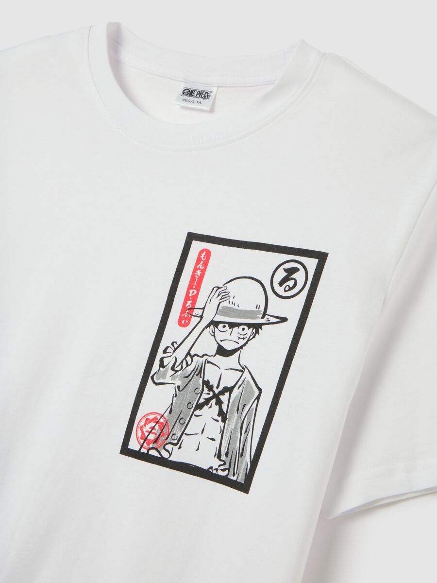 Men&rsquo;s white regular-fit T-shirt in 100% cotton with black print_5