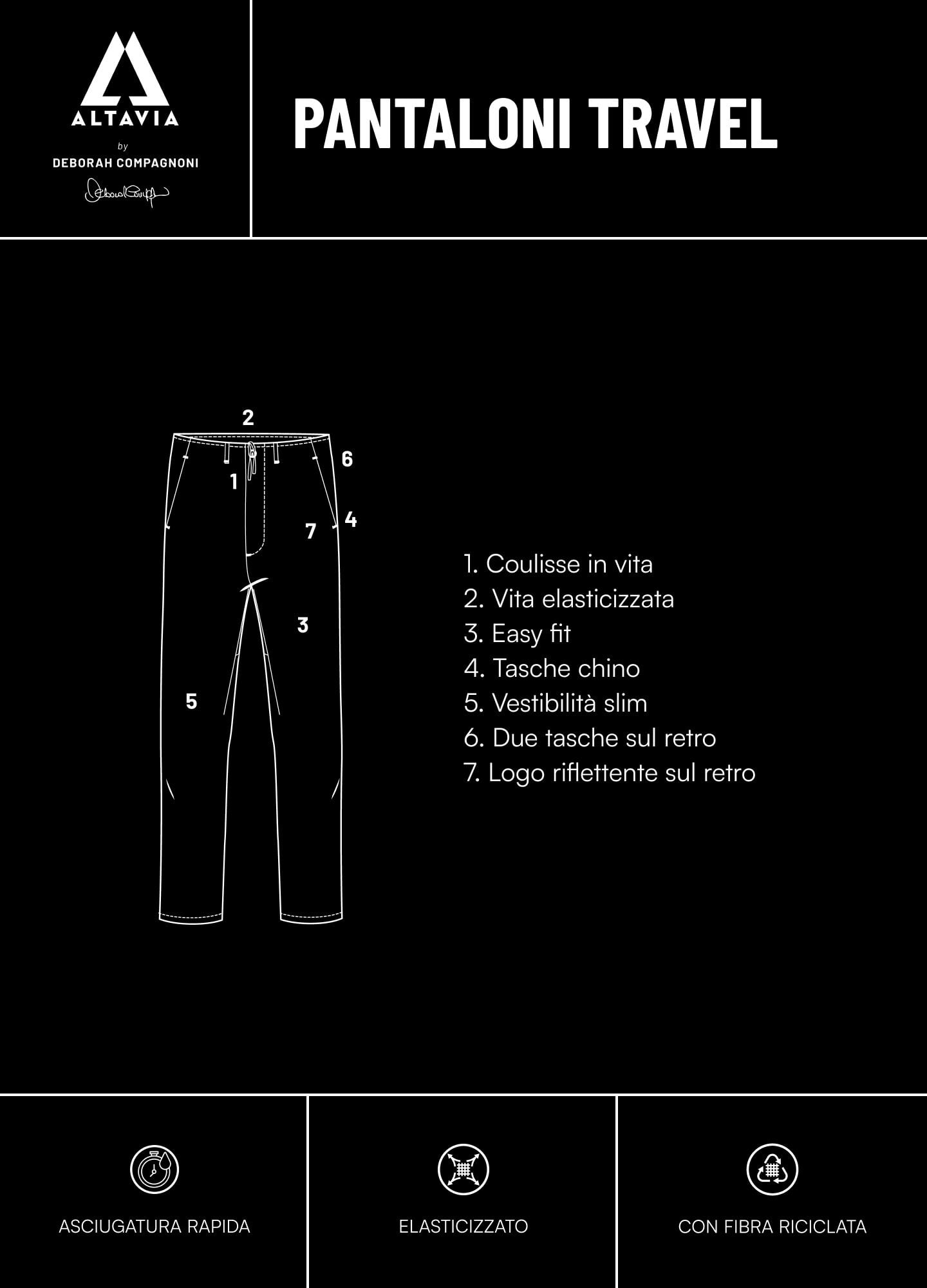 Travel trousers ALTAVIA WITH DEBORAH COMPAGNONI