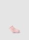 Pink organic cotton blend baby girl booties with bow_0