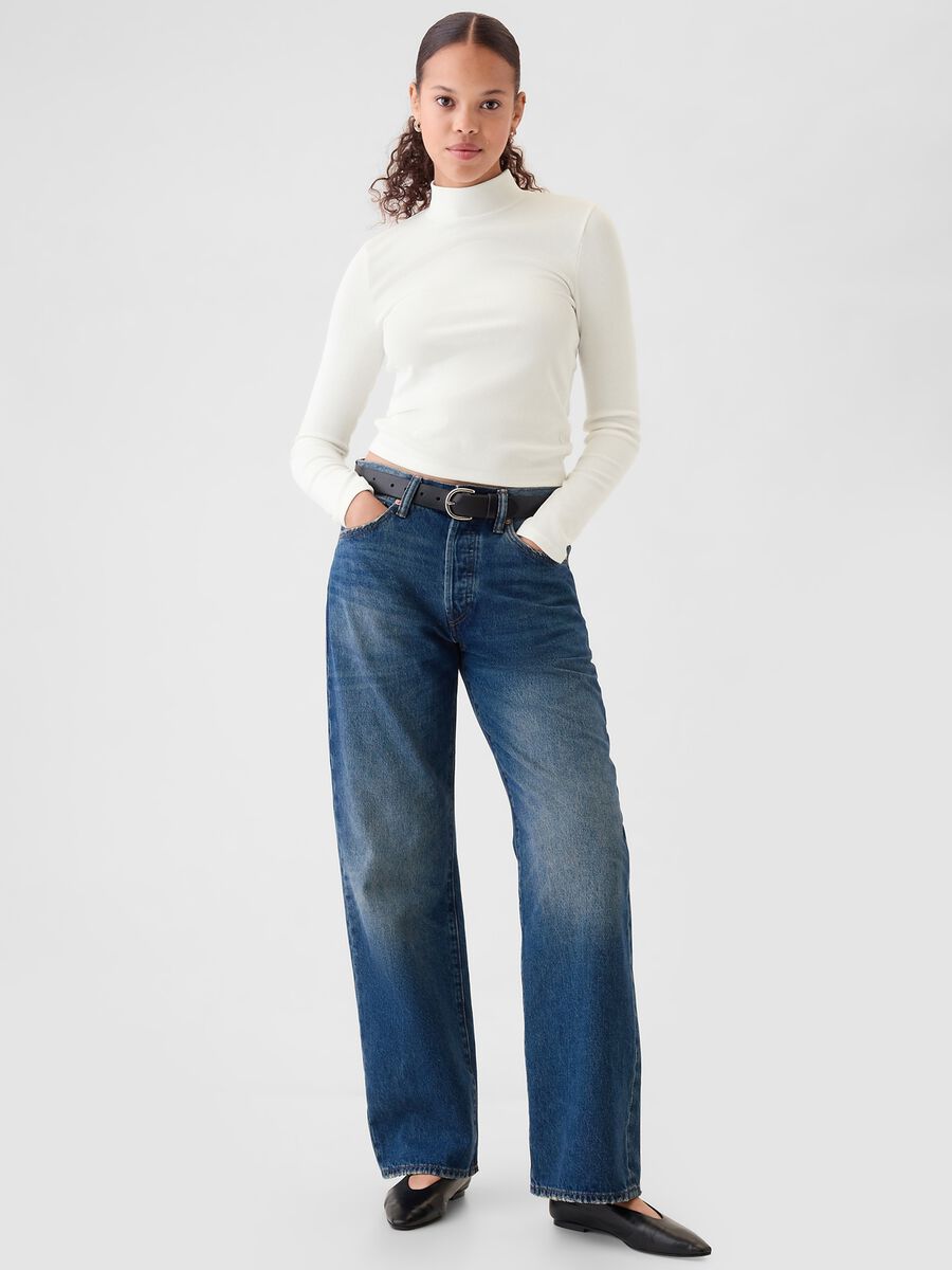Ribbed T-shirt in stretch modal and cotton_1