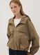 Beige hooded jacket with zip_0
