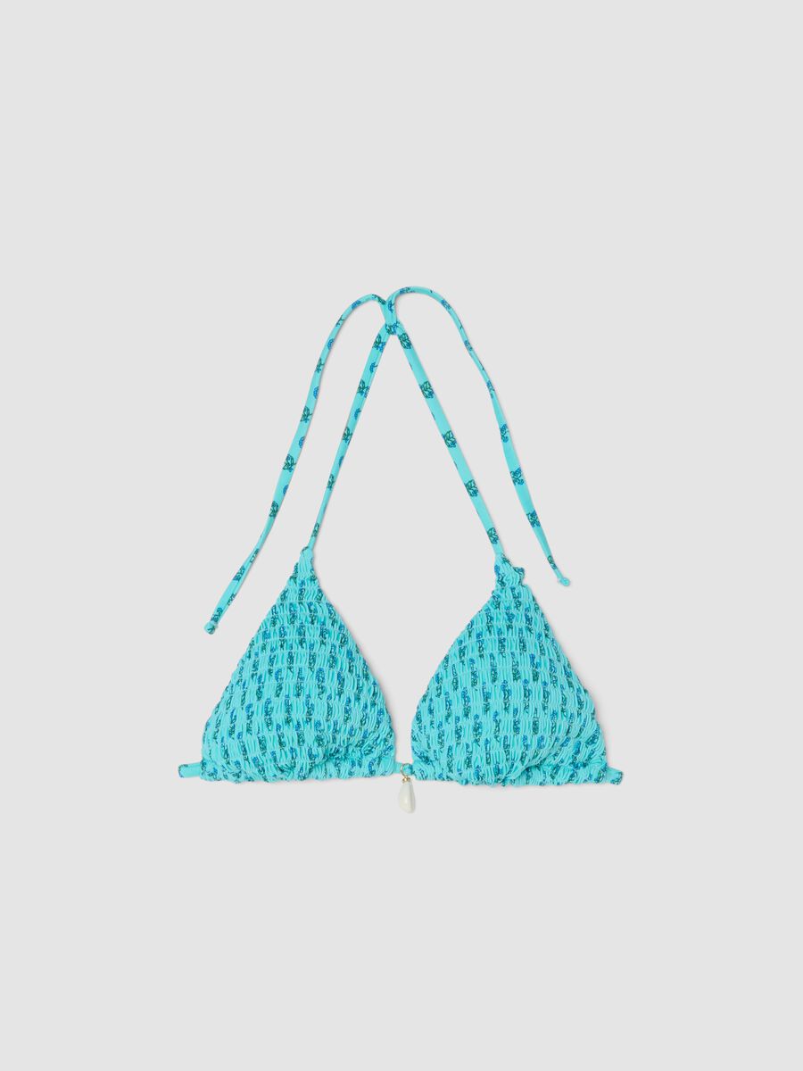 Light blue triangle bikini top in stretch fabric_4
