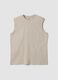 Grey crew-neck pure cotton vest, relaxed fit_4