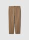 Brown pure linen trousers regular fit_4