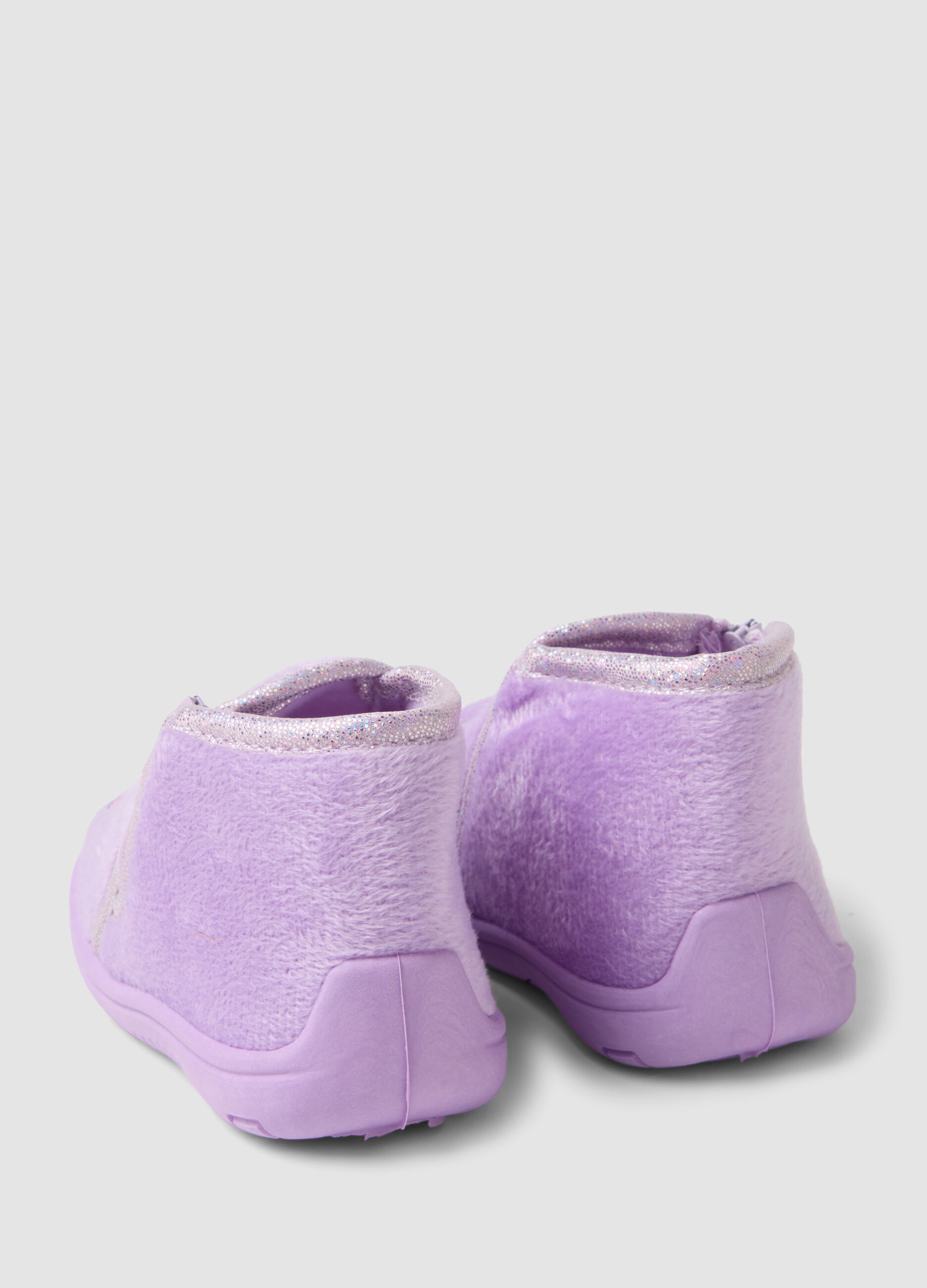 Purple Stitch print baby girl slippers