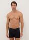Pack of 3 black mid-length boxer briefs in stretch organic cotton, regular fit_0