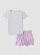 Short striped multicoloured stretch cotton pyjamas, regular fit_4