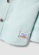 Blue cotton blend oversized fit children's shirt_3