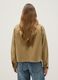 Regular fit beige pure cotton jacket with contrast collar_3