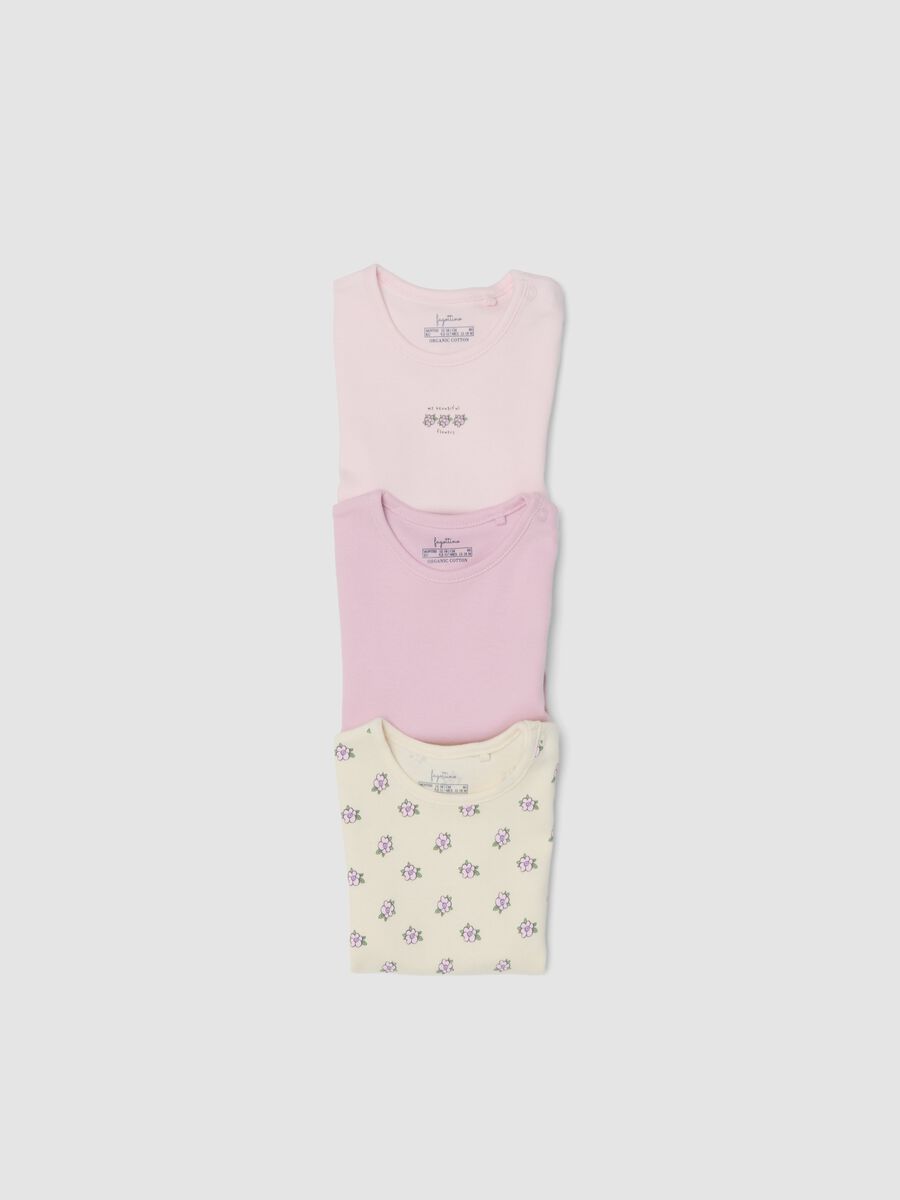 3-pack of multicolour organic cotton bodysuits for baby girl and toddler_2