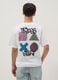 T-shirt bianca da ragazzo con logo Playstation in puro cotone relaxed fit_1
