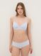 Blue cotton regular fit briefs with lace_0
