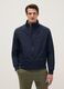 Blue regular fit bomber jacket with zip_1