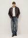 Brown padded oversized jacket with zip_2