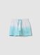 Light blue cotton-blend shorts with elasticated waist for girls, regular fit_0