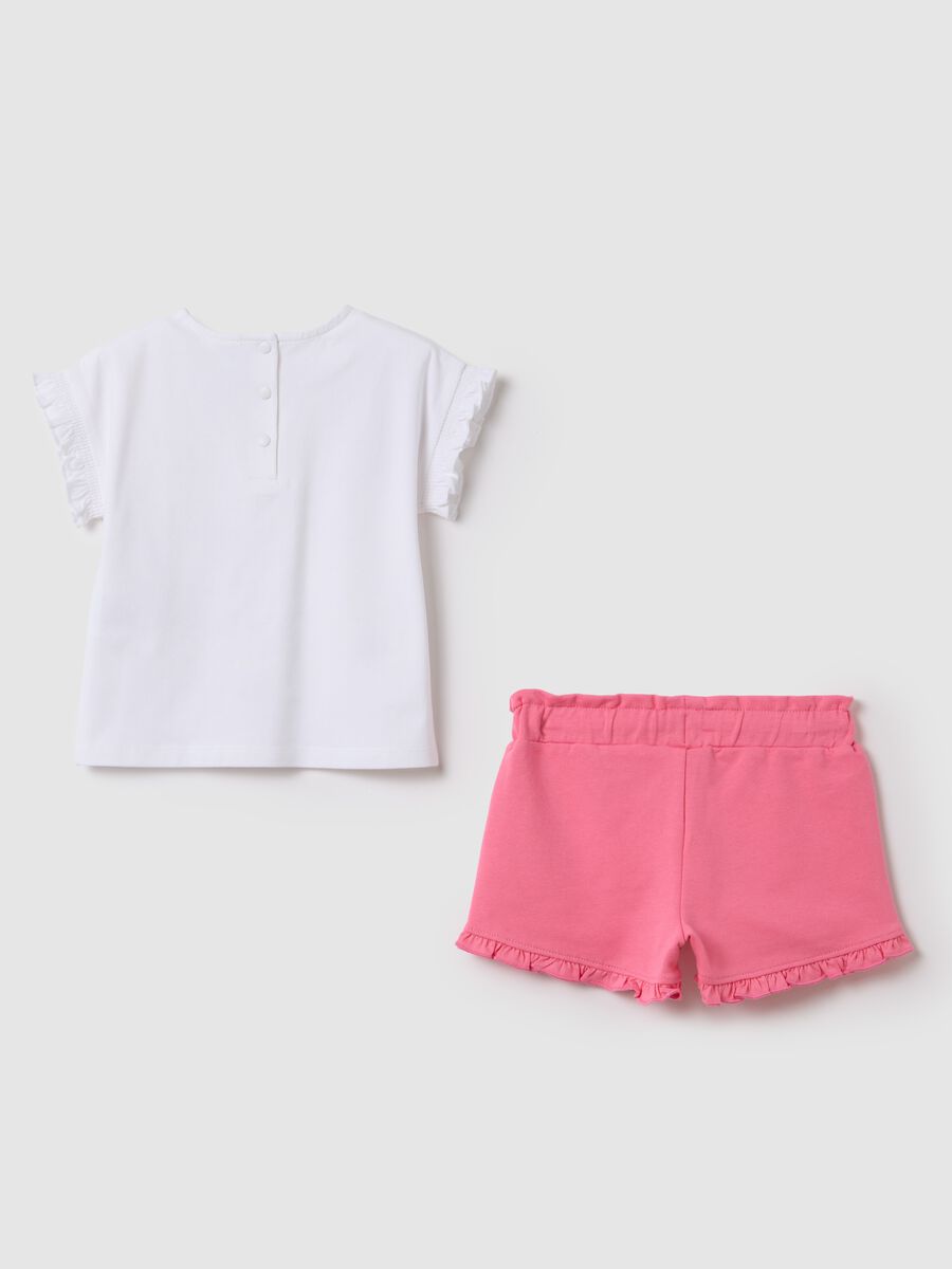Girls&rsquo; white regular-fit jogging outfit in stretch cotton_1