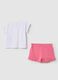 Girls&rsquo; white regular-fit jogging outfit in stretch cotton_1